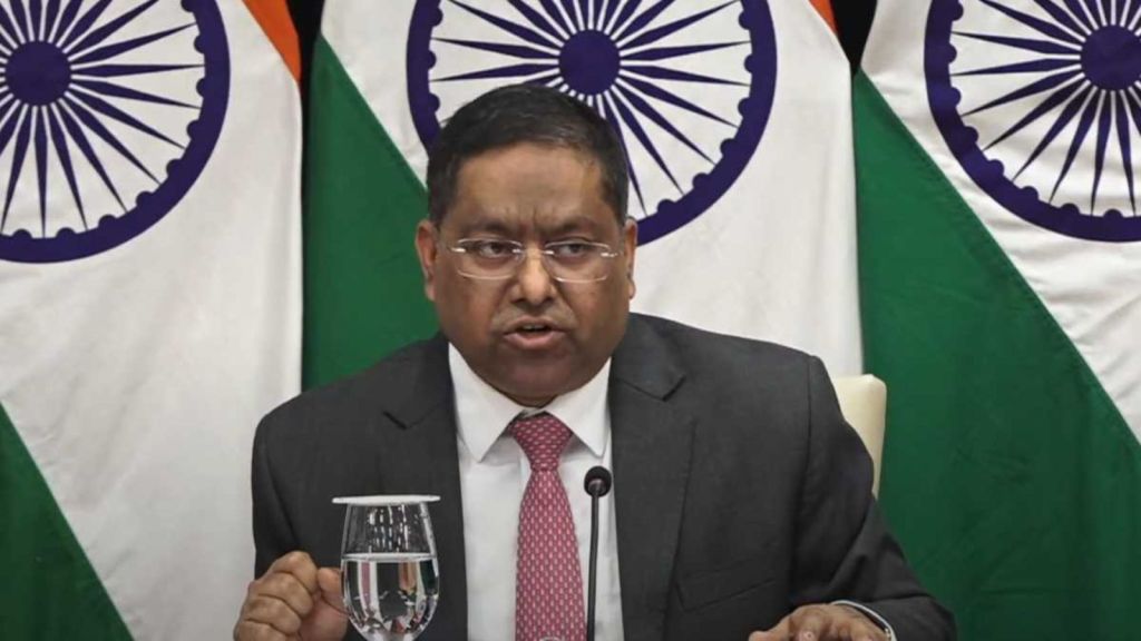 India condemns demolition of century-old Hindu temple in Pakistan MEA spokesperson Randhir Jaiswal. File photo, via The Indian Express